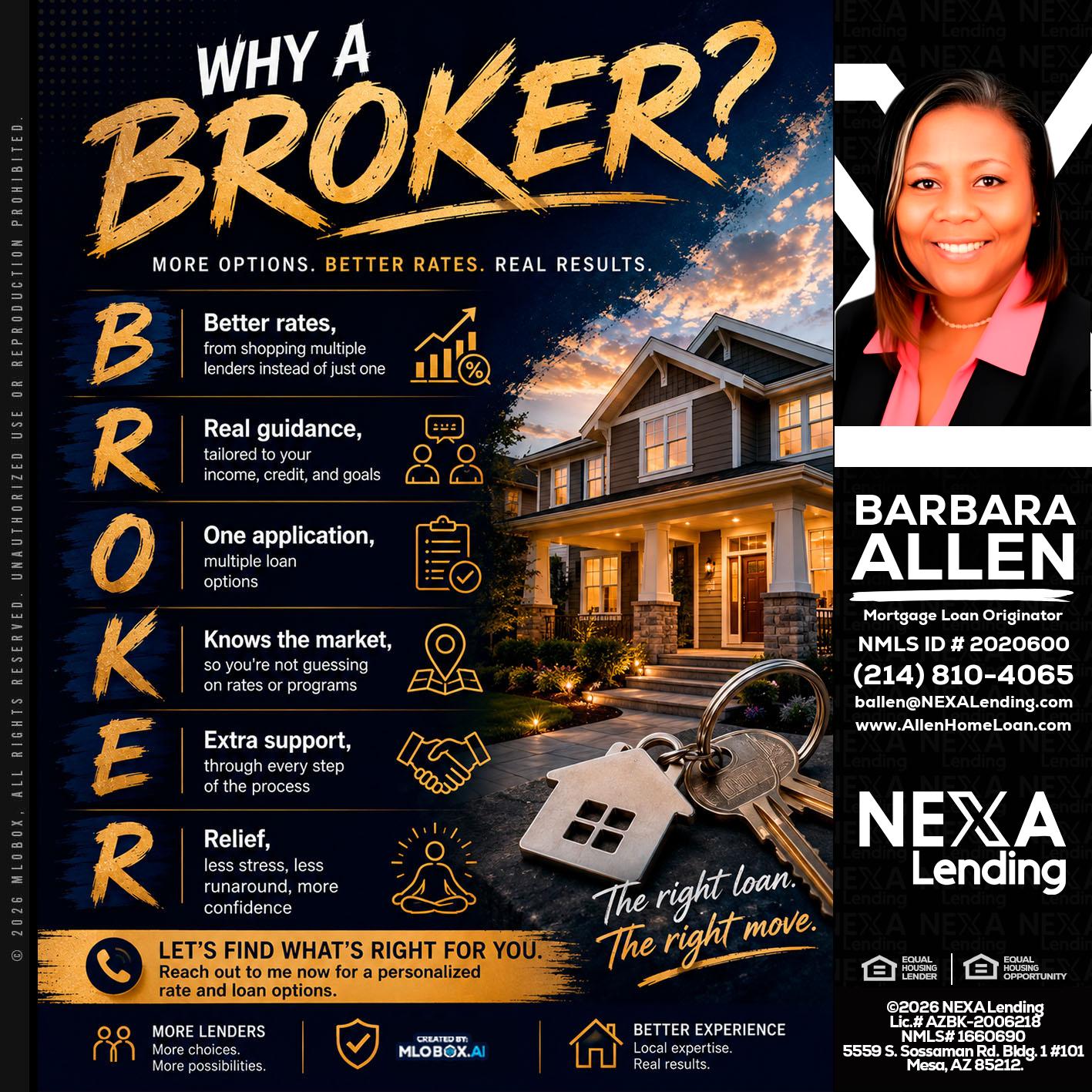 WHY A BROKER? - Barbara Allen -Mortgage Consultant
