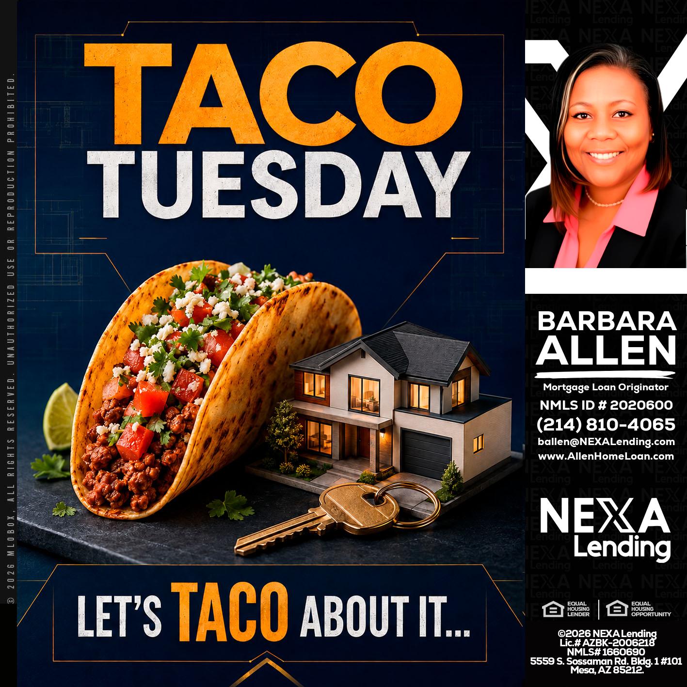 TACO TUESDAY - Barbara Allen -Mortgage Consultant
