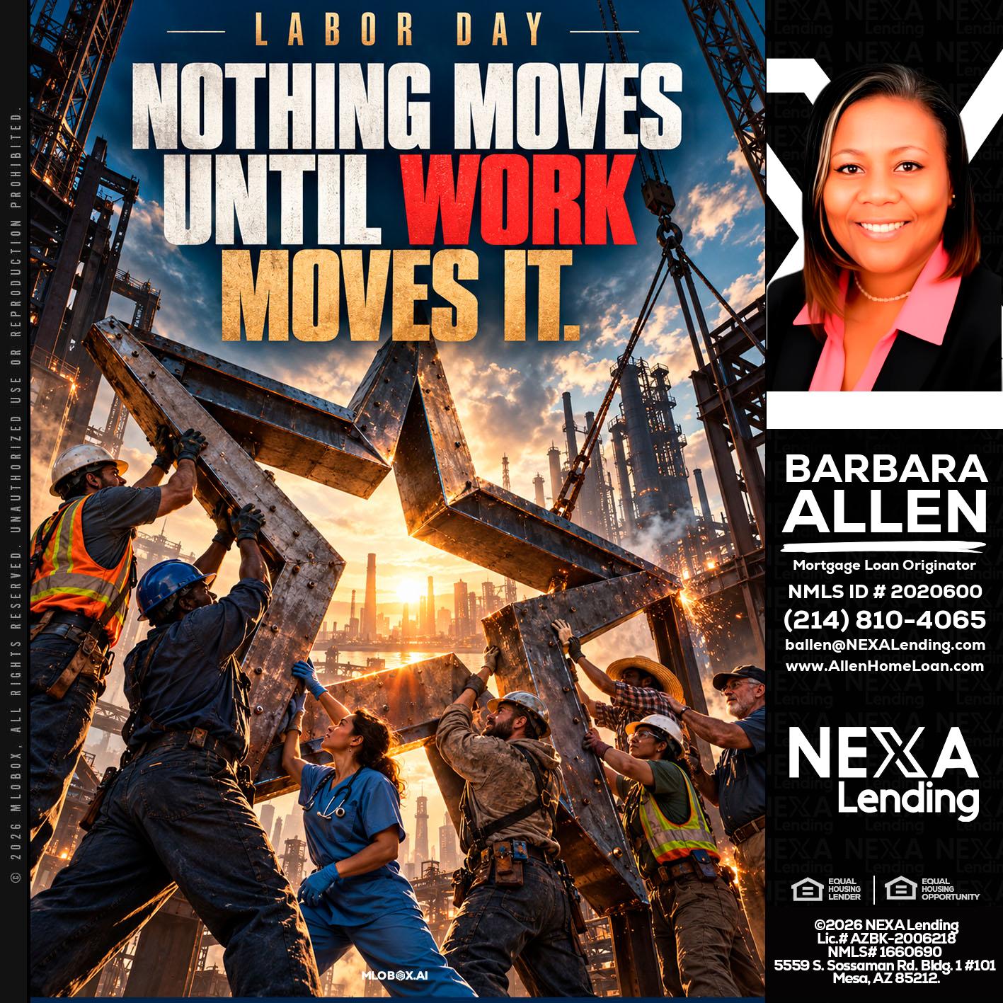 LABOR DAY - Barbara Allen -Mortgage Consultant