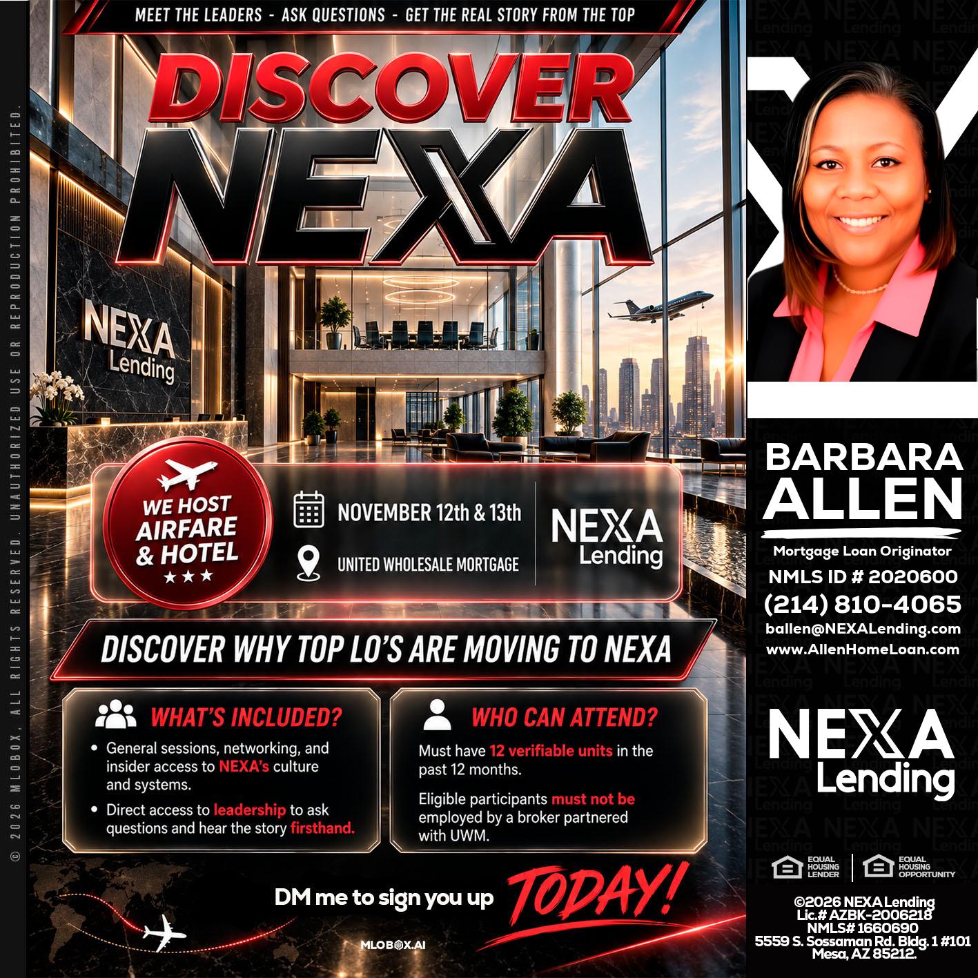 DISCOVER NEXA - Barbara Allen -Mortgage Consultant