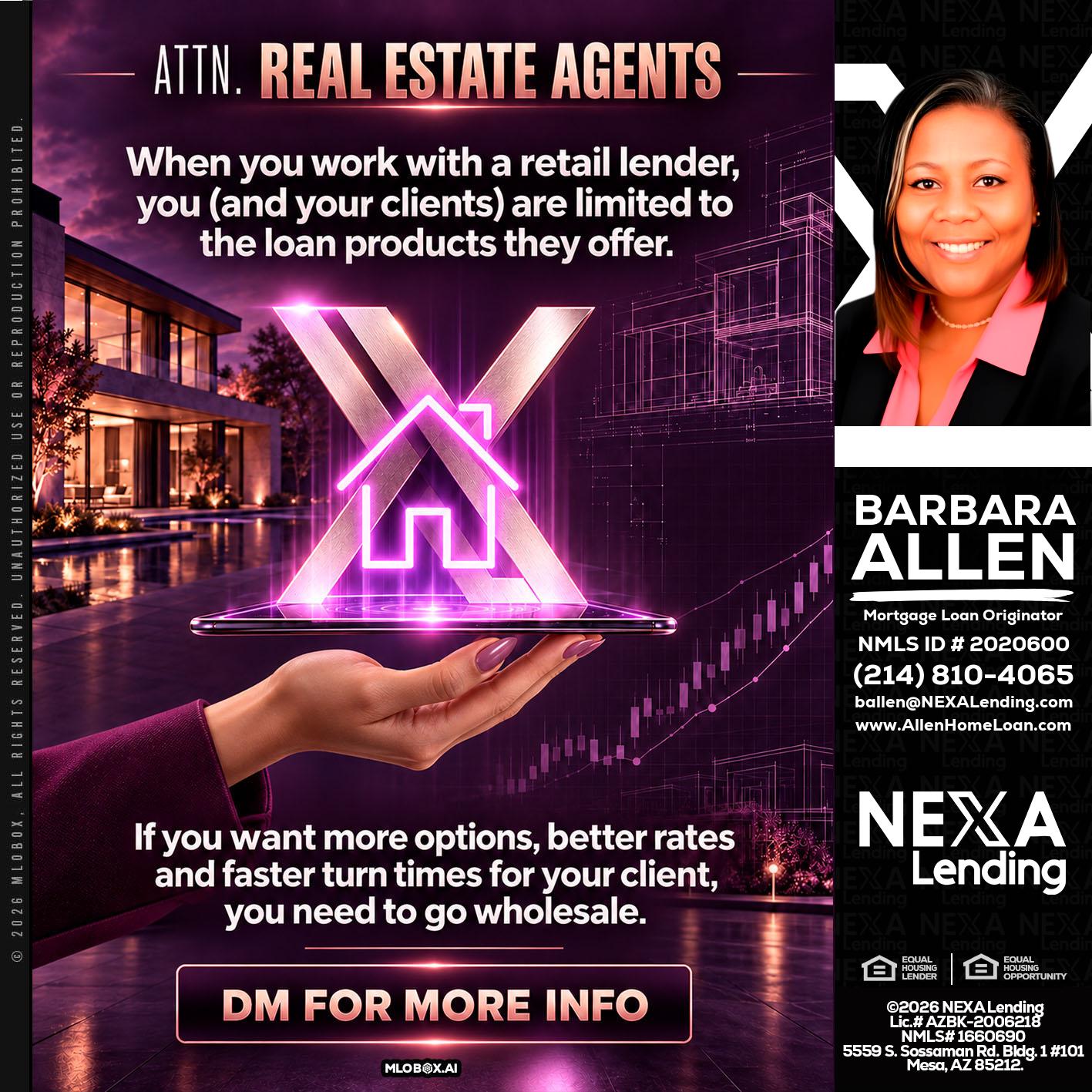 REAL ESTATE AGENTS - Barbara Allen -Mortgage Consultant